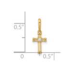 14k Madi K Polished and Beaded CZ Open Cross Childrens Charm / Pendant - Image 4