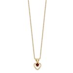 14k Madi K 3mm Garnet Heart Birthstone Necklace - Image 2