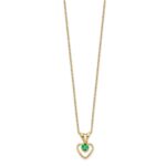 14k Madi K 3mm Emerald Heart Birthstone Necklace - Image 2