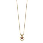 14k Madi K 3mm Rhodolite Garnet Heart Birthstone Necklace - Image 2