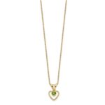 14k Madi K 3mm Peridot Heart Birthstone Necklace - Image 2