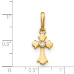 14k Madi K CZ Children's Cross Pendant - Image 3