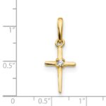 14k Madi K CZ Children's Cross Pendant - Image 3