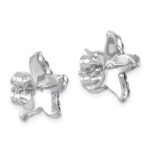Sterling Silver Rhodium-plated Polished Blue Crystal Starfish Post Earrings - Image 4