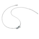 Sterling Silver Rhodium-Plated Polished Blue Crystal Eternity 16.5 inch with a 2 inch extention Necklace - Image 6