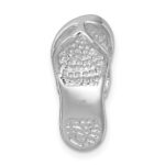 Sterling Silver Rhodium-plated Polished Blue Crystal Flip Flop Chain Slide - Image 3