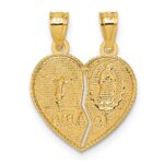 14k Polished Spanish TE AMO Our Lady of Guadalupe and Crucifix Break-apart Heart Pendant - Image 3