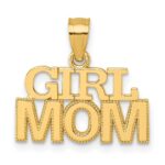 14k Polished GIRL MOM Pendant