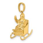 14k Polished 3-D Waving Santa In Sleigh Charm - Image 4