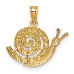 14k Polished Textured and Diamond-cut Snail Pendant - Image 3