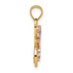 14k Two-tone with White Rhodium Diamond-cut Polished Cut-out Butterfly Pendant - Image 2