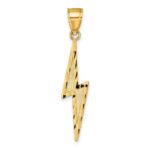 14k Polished Diamond-cut Textured Lighting Bolt Pendant