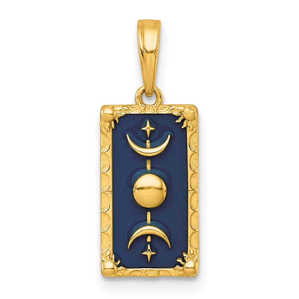 K10038.jpg 14k Polished Blue Enamel Moon Cycle Charm - Image 1