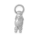 14k White Gold Solid 3-D Poodle Dog Charm - Image 2