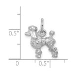 14k White Gold Solid 3-D Poodle Dog Charm - Image 4