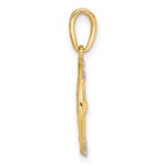 14k with White Rhodium Polished Sun With Solar System Orbit Charm - Image 2