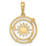 14k with White Rhodium Polished Sun With Solar System Orbit Charm - Image 3