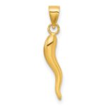14k Polished Hollow 3-D Italian Horn Pendant
