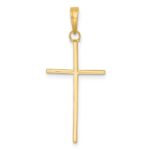 14K 3-D and Polished Stick Cross Pendant - Image 3