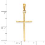 14K 3-D and Polished Stick Cross Pendant - Image 4