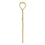 14k and White Rhodium Polished Diamond-cut Textured Fancy Latin Cross Pendant - Image 2