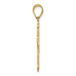 14k Polished Diamond-cut Textured Fancy Budded Cross Pendant - Image 2