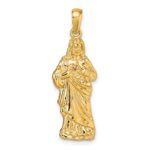 14k with Rose-tone Polished Sacred Heart of Jesus Pendant