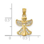 14k Polished CZ Angel with Open Heart Pendant - Image 4