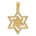 14k Polished and Diamond-cut Star Of David Religious Pendant - Image 3