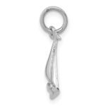 14K White Gold Solid Polished 3-D Sailboat Charm - Image 2