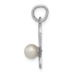 14K White Gold Tennis Racquets with Freshwater Cultured Pearl Ball Charm - Image 2