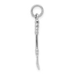 14K White Gold Solid 3-D Enameled Hockey Stick Charm - Image 2
