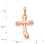 14k Rose Gold Freeform Cross Pendant - Image 4