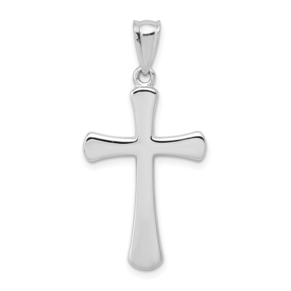 K1182.jpg 14k White Gold Hollow Cross Pendant - Image 1