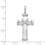 14k White Gold Center -X- Latin Cross Pendant - Image 4