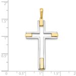 14k Two-tone Fancy Cross Pendant - Image 4