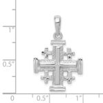 14k White Gold Jerusalem Cross Pendant - Image 3