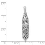 14K White Gold 3-D Mezuzah Pendant - Image 4