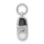 14k  3-D White Gold Baby Shoe Charm