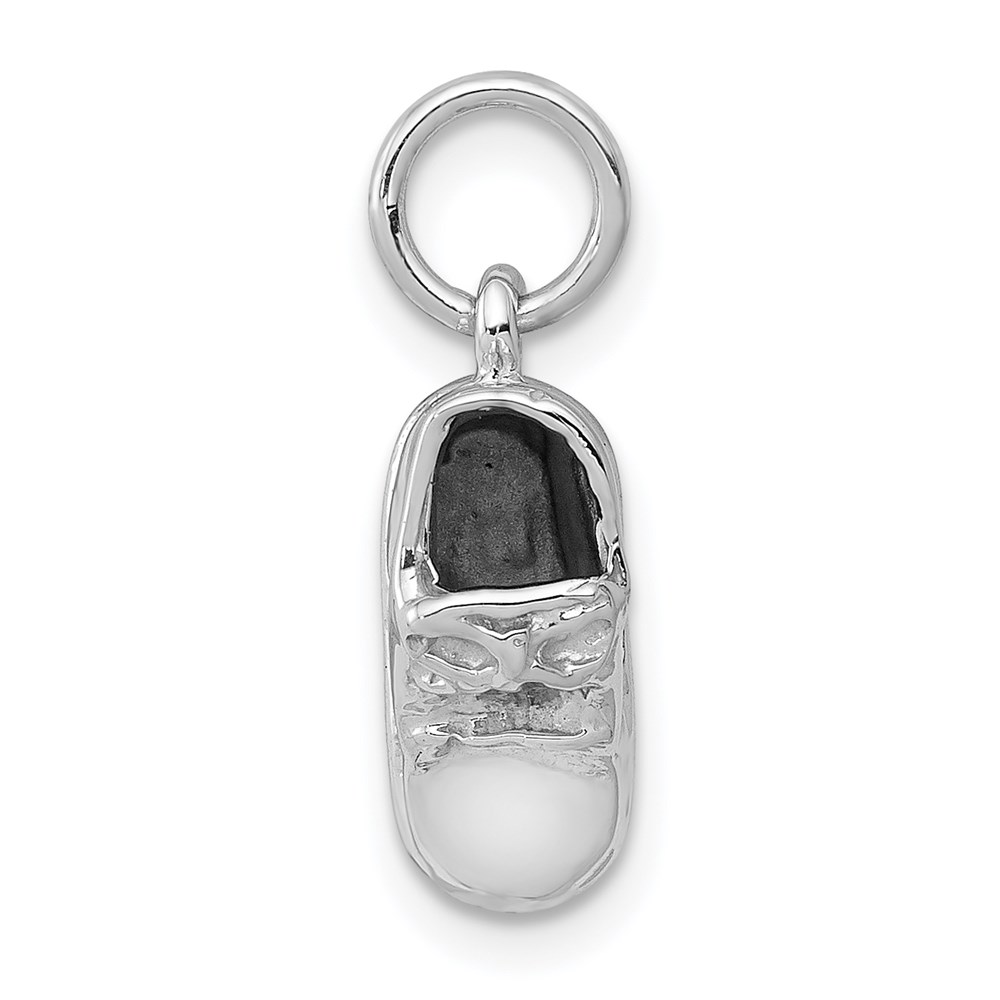 K1340.jpg 14k 3-D White Gold Baby Shoe Charm - Image 1