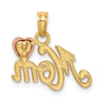 14k Two-tone MOM with Heart Pendant - Image 4
