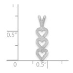 14k White Gold Triple Heart Pendant - Image 3