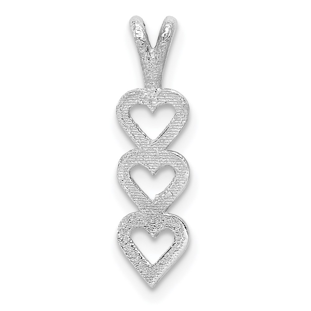 K1617.jpg 14k White Gold Triple Heart Pendant - Image 1