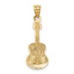 14k Brown Enameled Acoustic Guitar Pendant - Image 3