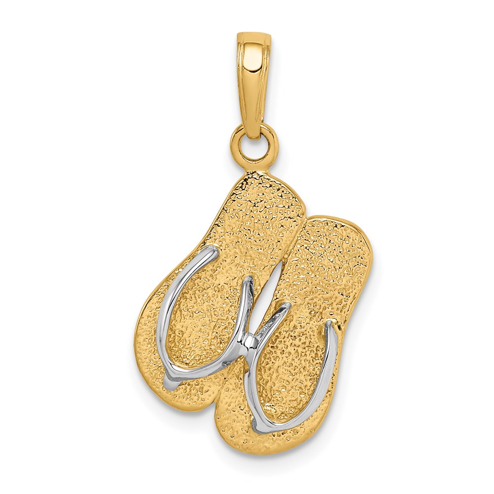 K1855.jpg 14K and White Rhodium Double Flip-Flop Pendant - Image 1