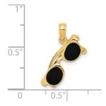 14k 3-D Black Enameled Sunglasses with Moveable Sides Pendant - Image 4