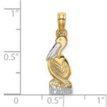 14K and White Rhodium Pelican Standing Charm - Image 3