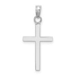 14k White Gold Polished Cross Pendant - Image 3