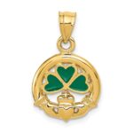 14k Enameled Claddagh Charm