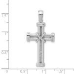 14k White Gold Center -X- Latin Cross Pendant - Image 4